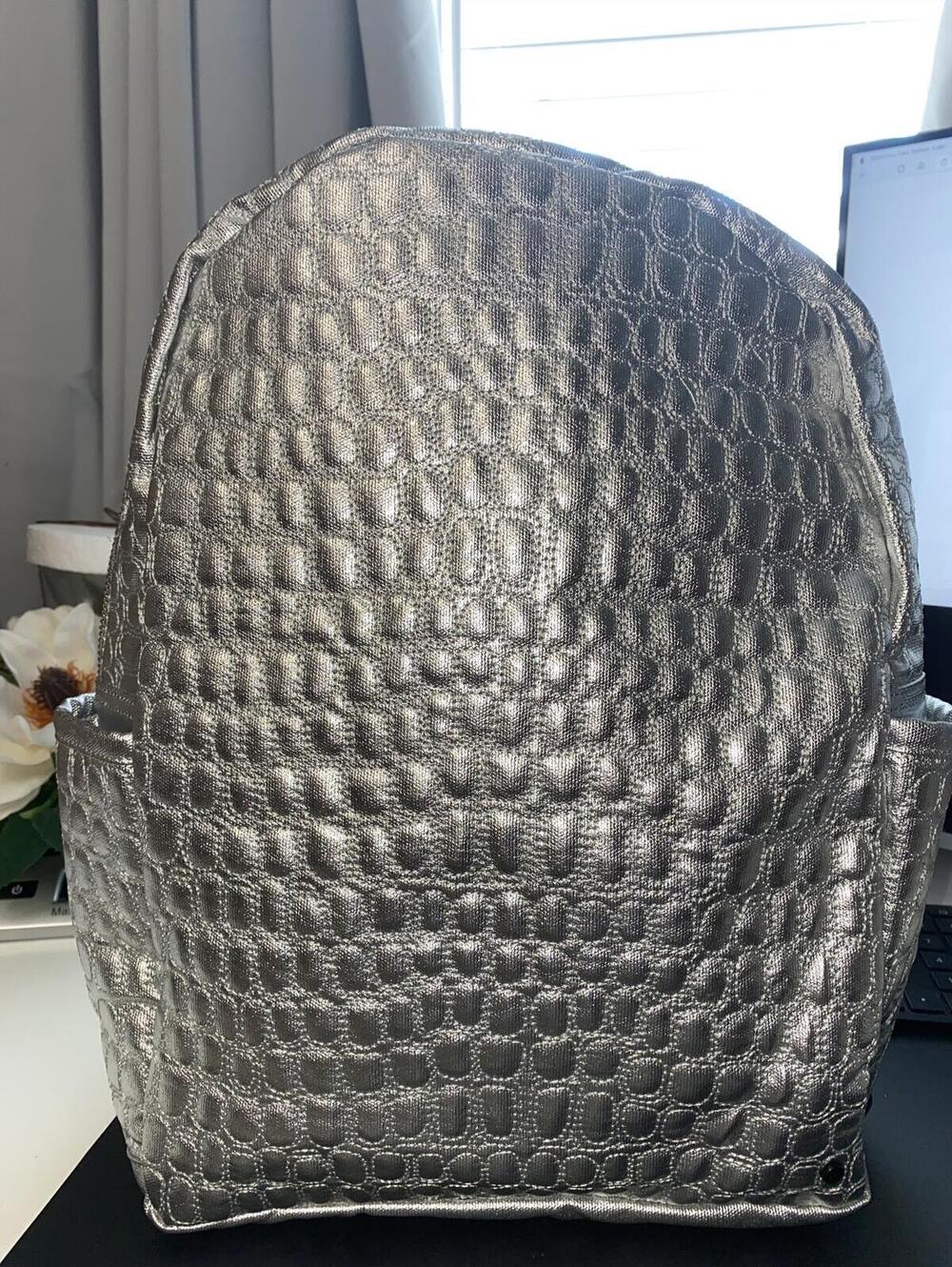 State Bags Silver Nylon Backpack NWT